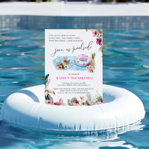 Luau d'été Invitation d'anniversaire pour une fê