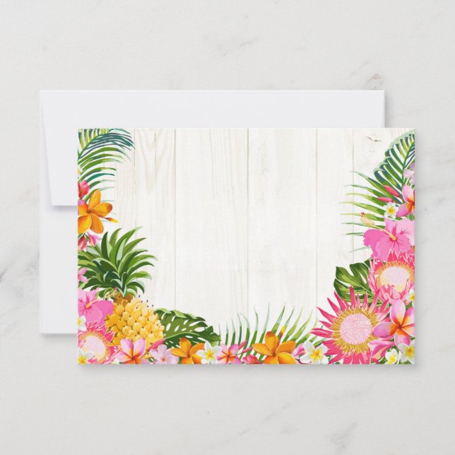 Luau Hawaiian Mariage Beach Rustic Beach Carte RSV (Devant)