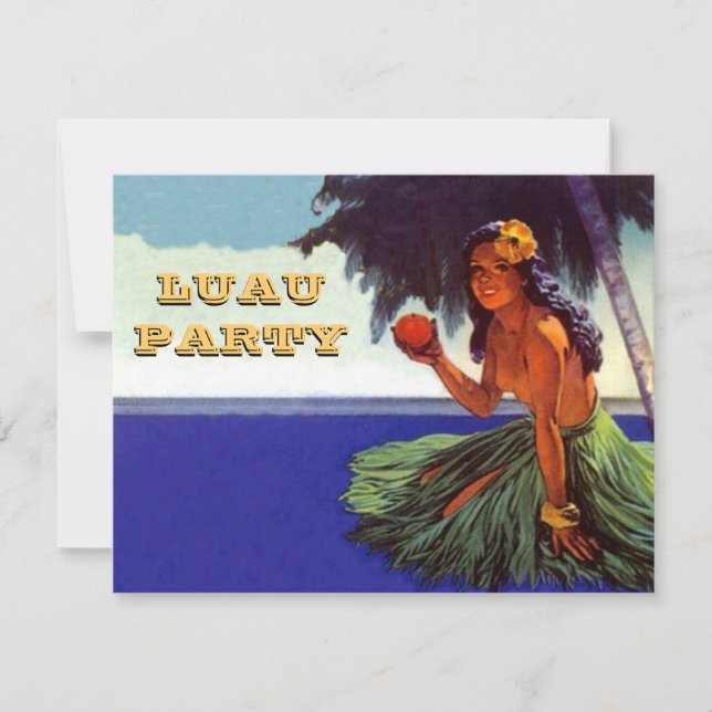 LUAU HULA DANCE FÊTE INVITATION ~EZ À CUSTOMISER! (Devant)