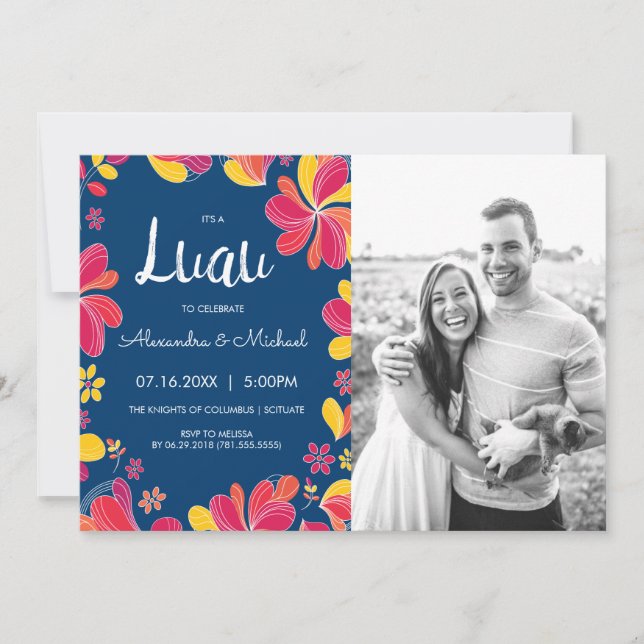 Luau Invitation - Hawaiian Tropical Party avec/ Ph (Devant)