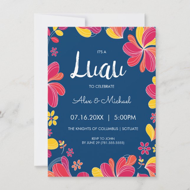 Luau Invitation - Invitation de la partie tropical (Devant)