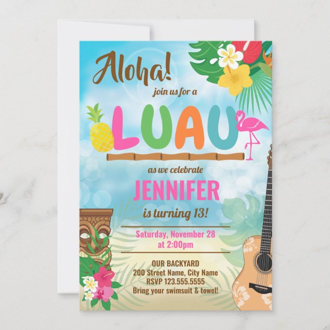 Luau Tropical Birthday Party (Devant)