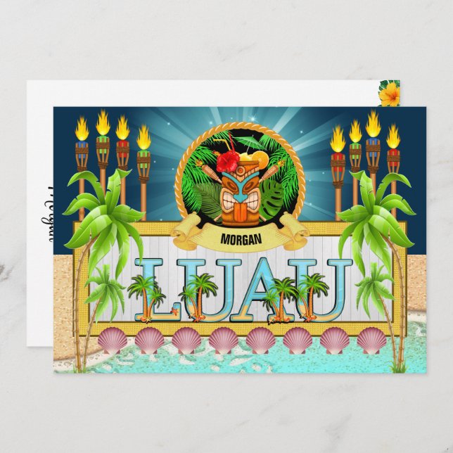 LUAU - Voir au verso - Invitation (Devant / Derrière)