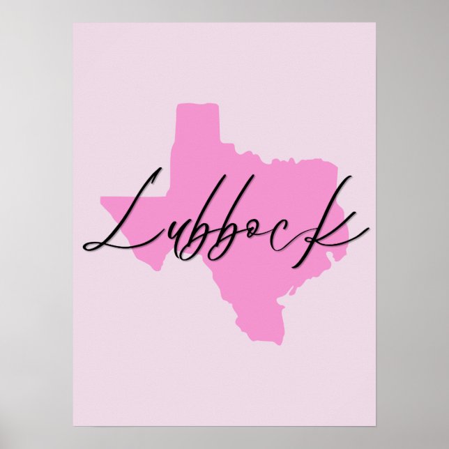 Lubbock Texas Pink Poster (Devant)