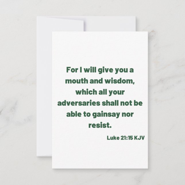 Luc 21:15 KJV Bible Verse Carte de voeux plat (Devant)