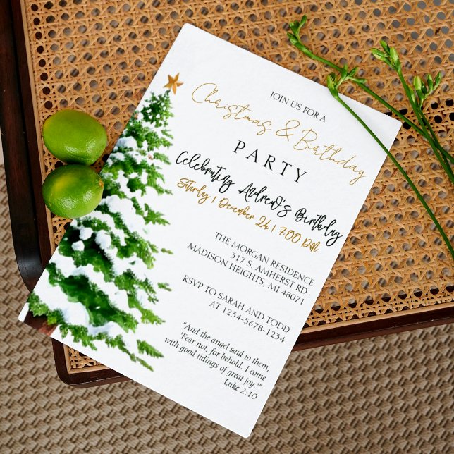 Luc 2:10 Sapin de Noël & Invitation à une fête d'a (Créateur téléchargé)