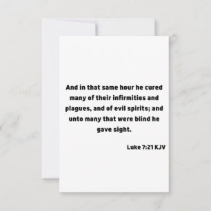 Luc 7:21 KJV Bible Verse Carte de voeux plat