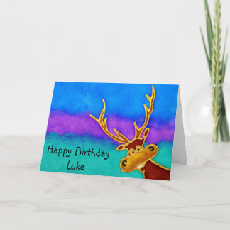 Luc, carte idiote de mâle de joyeux anniversaire