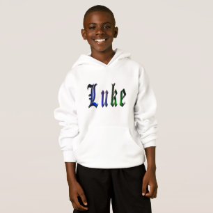 Luc, Nom, Logo, Garçons Sweat - shirt à capuche en
