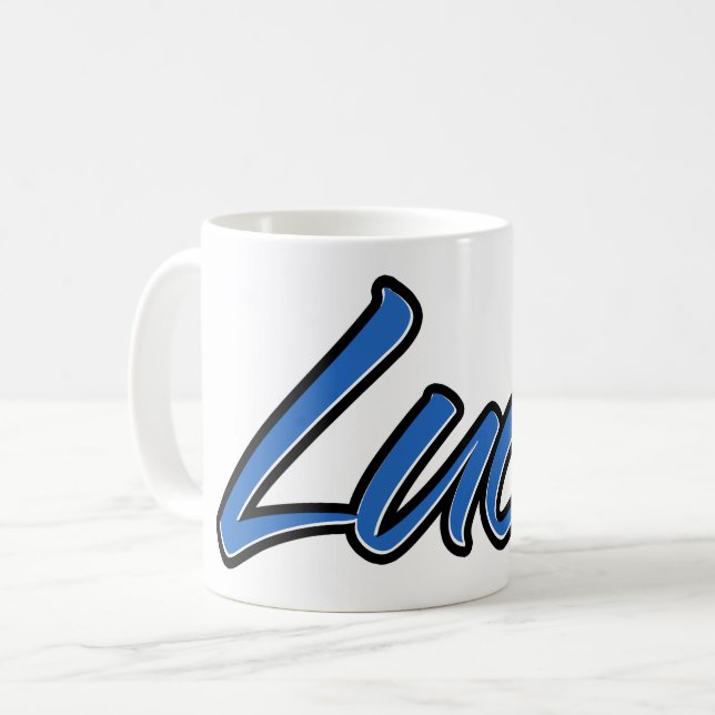 Luca Prénom Blue Tasse Tasse Café (Devant gauche)