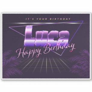 Luca Prénom lila retro Sticker