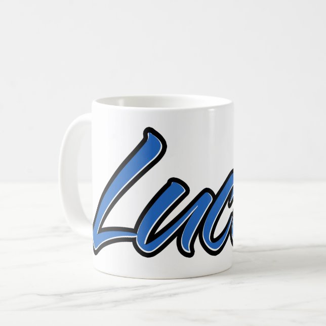 Lucas Prénom Blue Tasse (Devant gauche)