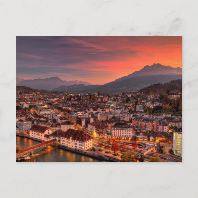 Lucerne Suisse HDR Beaux-Arts Imprimer Carte posta (Devant)