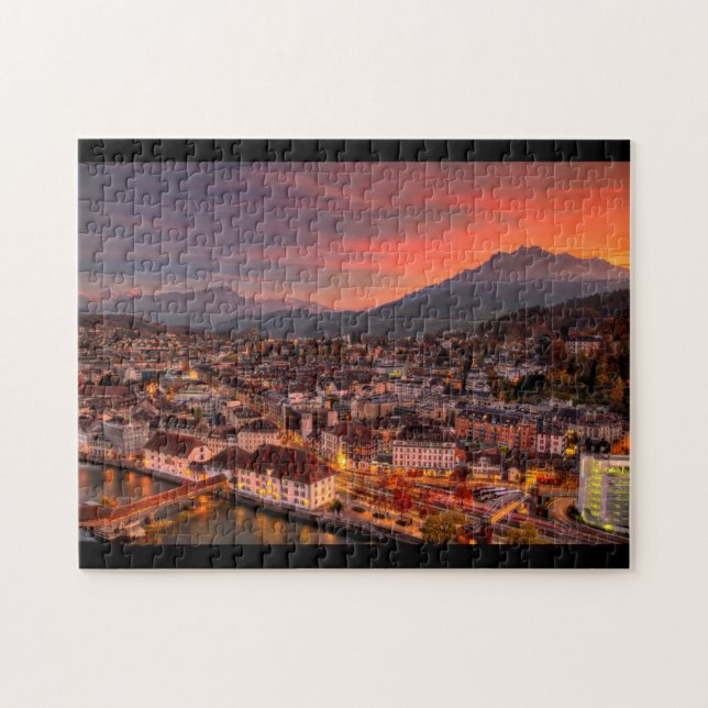 Lucerne Suisse HDR Fine Art Puzzle (Horizontal)