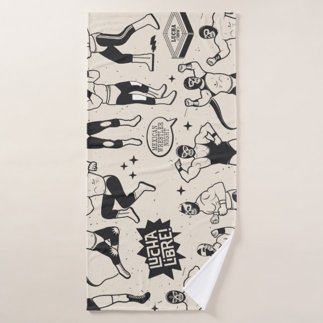 Lucha Libre : motif de lutteurs mexicains (Serviette de bain)