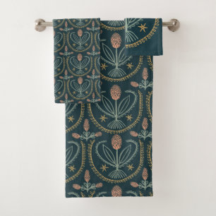 Lucile Floral Botanal Tile Motif Vert foncé