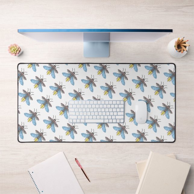 Lucioles (blanc) - Tapis de bureau (Bureau 1)