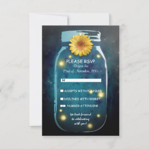 Lucioles et pot Mason Whimsical Mariage RSVP