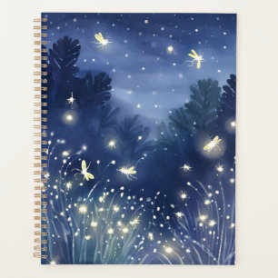 Lucioles la Nuit   Aquarelle Bleue de Luciole