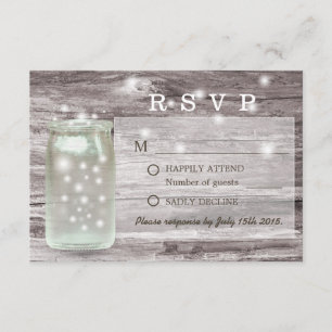 Lucioles Mason Jar Mariage RSVP