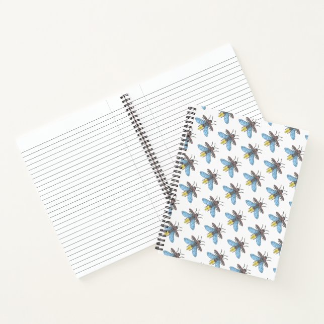 Lucioles (motif blanc) - Cahier (Intérieur)