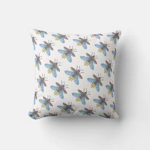Lucioles (motif blanc) - Oreiller