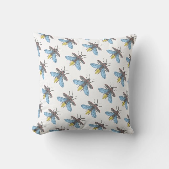 Lucioles (motif blanc) - Oreiller (Recto)