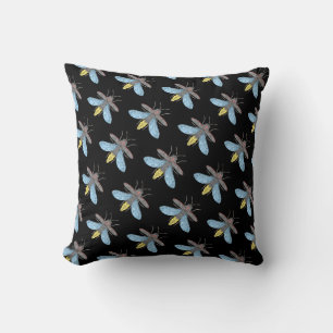 Lucioles (motif noir) - Coussin