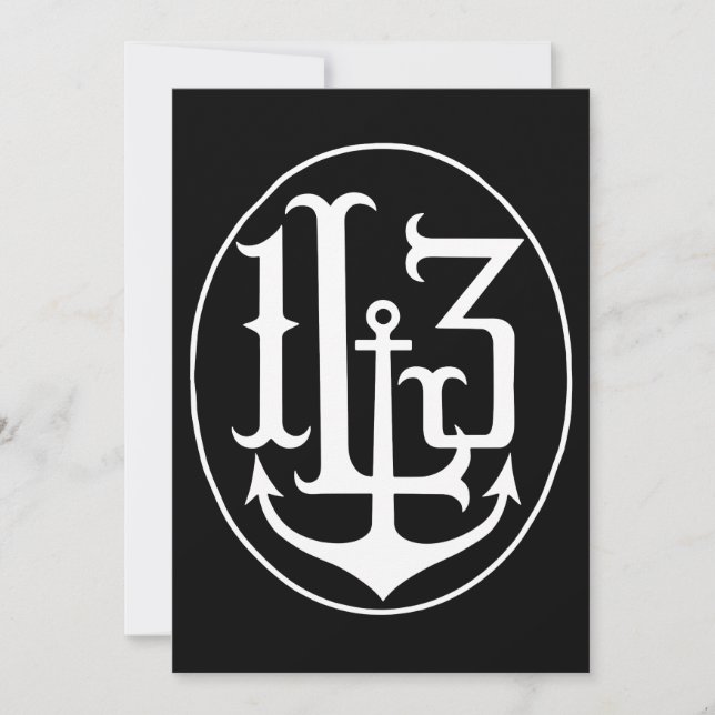 Lucky 13 Ancre Crest Tattoo Punk Goth Ancre T-Sh (Devant)