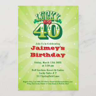 Lucky 40 - Invitation personnalisée à la fête d'an