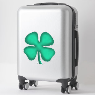 Lucky 4 Leaf Irish Clover extra lg contour sticker