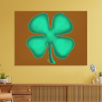 Lucky 4 Leaf irlandais Clover imprimé en toile bru