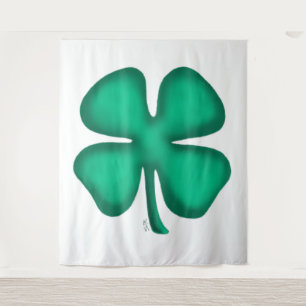 Lucky 4 Leaf Irlandais Clover tapisserie blanche
