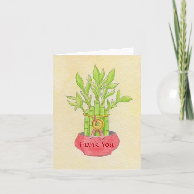 Lucky Bamboo carte de remerciements (Devant)