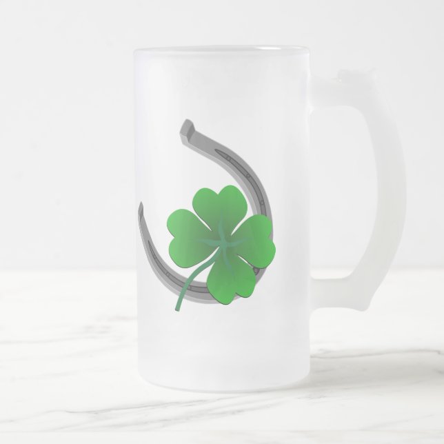 Lucky Beer Glass St. Patrick's Day Shamrock Mug (Droit)