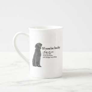 Lucky Black Lab Bone China Mug