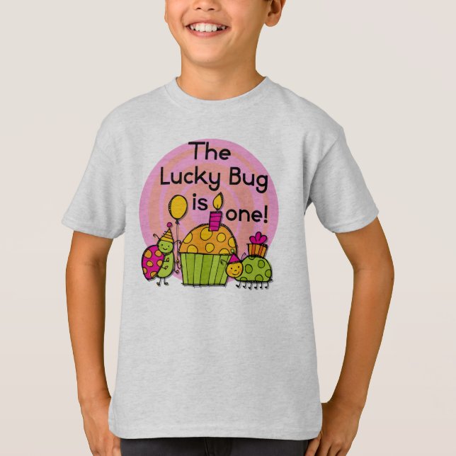 Lucky Bug Cupcake 1er Anniversaire Tshirts et cade (Devant)