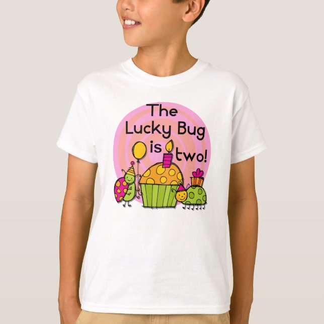 Lucky Bug Cupcake 2e Anniversaire T-shirts et cade (Devant)