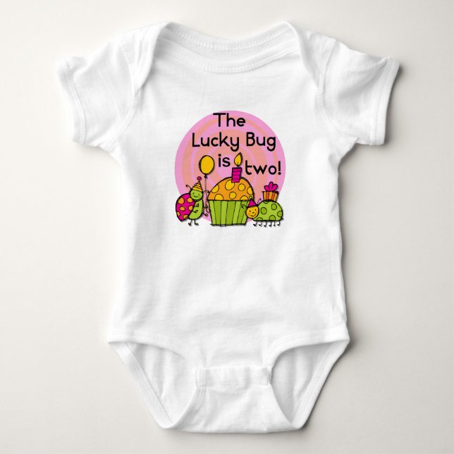 Lucky Bug Cupcake 2e Anniversaire T-shirts et cade (Devant)