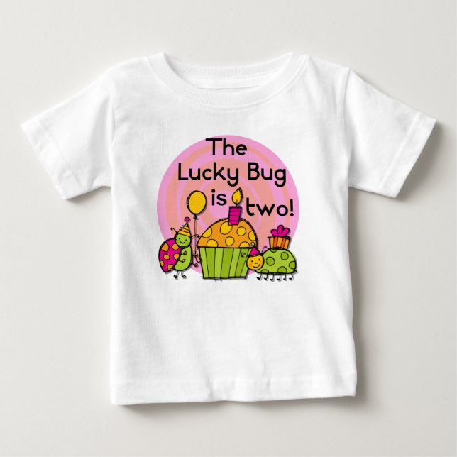 Lucky Bug Cupcake 2e Anniversaire T-shirts et cade (Devant)