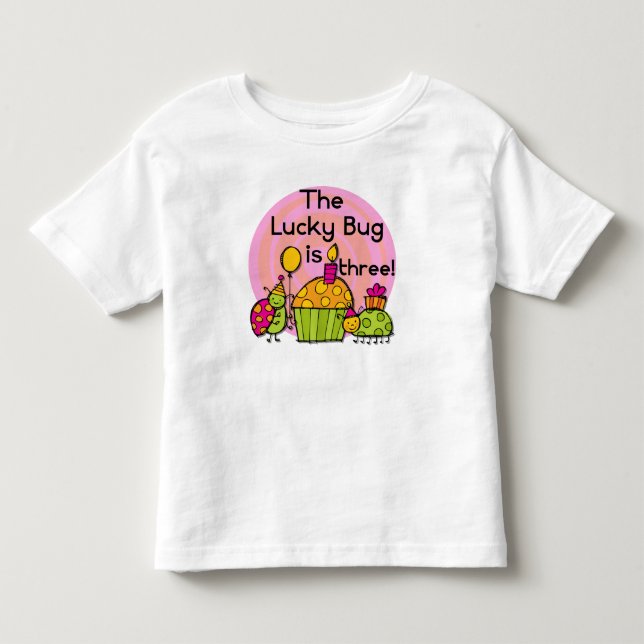 Lucky Bug Cupcake 3e Anniversaire Tshirts et cadea (Devant)