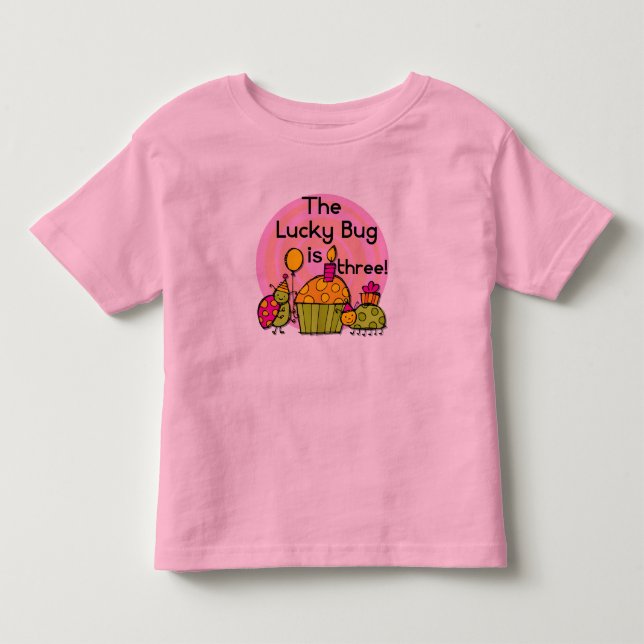 Lucky Bug Cupcake 3e Anniversaire Tshirts et cadea (Devant)
