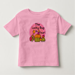 Lucky Bug Cupcake 4th Birthday T-shirts et cadeaux