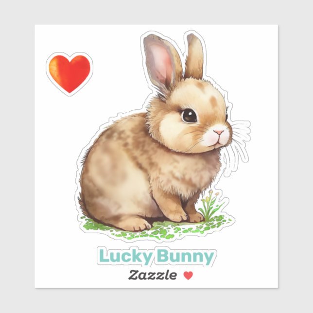 Lucky Bunny Pâques et Sticker Coeur (Feuille)