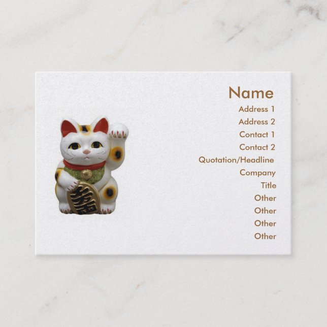 Lucky Cat Carte de visite (Devant)