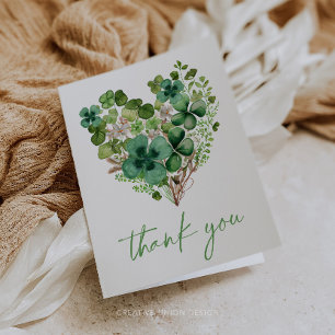 Lucky Charm Baby shower Shamrock Carte de remercie