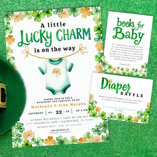 Lucky Charm Irish Baby shower Invitation (Irish Baby Shower)