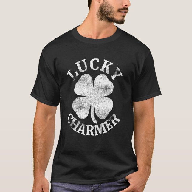LUCKY CHARMER TShirt drôle de la Saint-Patrick pou (Devant)