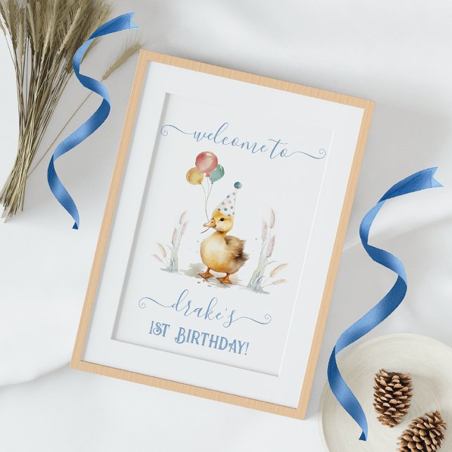 Lucky Duck 1st Birthday Welcome Poster (Créateur téléchargé)