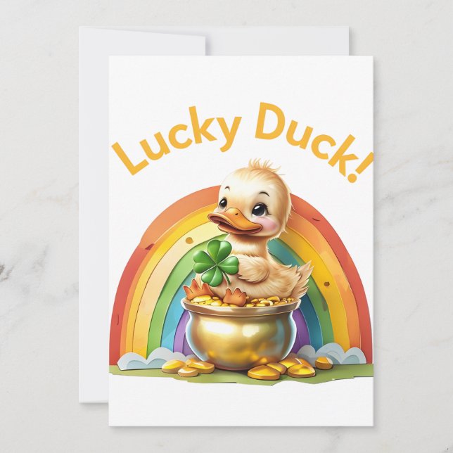 "Lucky Duck" Invitation du jour de la St. Patrick (Devant)